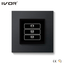 1 Gang Curtain Switch Aluminium Alloy Outline Frame Black Couleur (HR1000-AL-CT (AC1) -B)